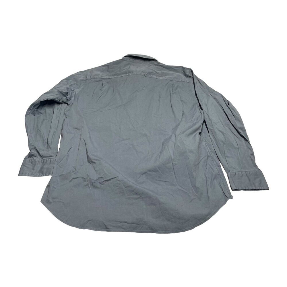 Nautica Dress Shirt Men's 16.5 Gray Stretch Pockets Long Sleeve Formal Business - Picture 2 of 8